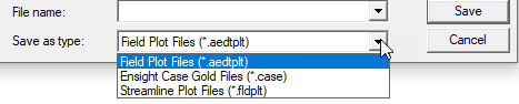Save as type set to Field Plot Files