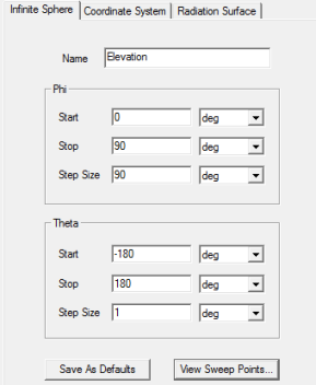Inifinite Sphere tab.