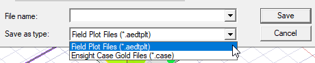 Save As dialog, Save as type set to Field Plot Files.