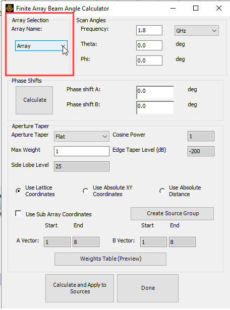 Finite Array Beam Angle Calculator Toolkit