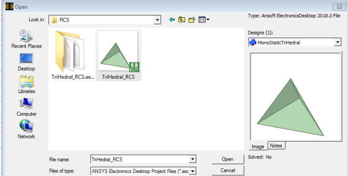 File Explorer window, TriHedral RCS project selected.