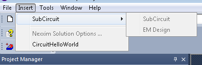 Customized AEDT menu.