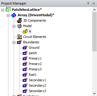 Project Manager panel.