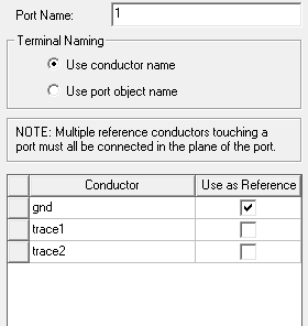 Reference conductors dialog.