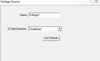 Voltage Source dialog.