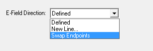 E field direction field set to Swap Endpoints.
