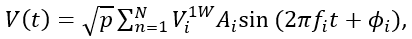 Equation for the input signal.