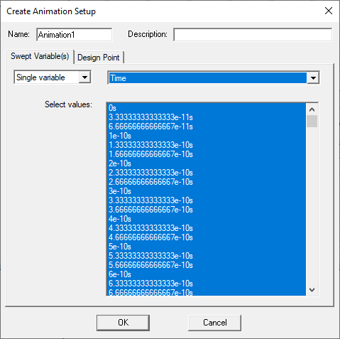 Creat Animation setup dialog.