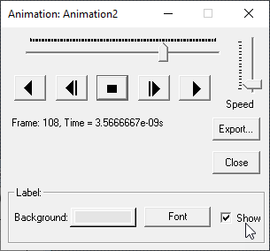 Animation control panel.