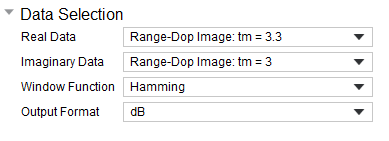 Data selection settings defined.
