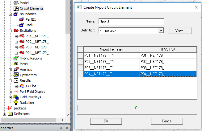 Touchstone File Importing Touchstone Files for Circuit Elements in HFSS