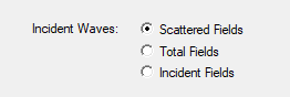 Incident waves option set to Scatter fields.