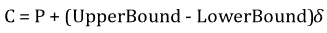 Equation for Mutation for Contimuous Parameters.