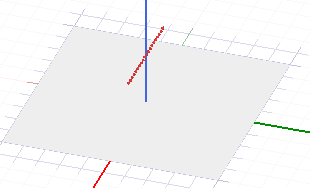 Horizantal dipole antenna representation.