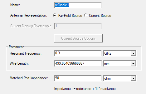 Wired dipole antenna properties.