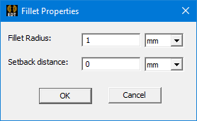 Fillet properties dialog.