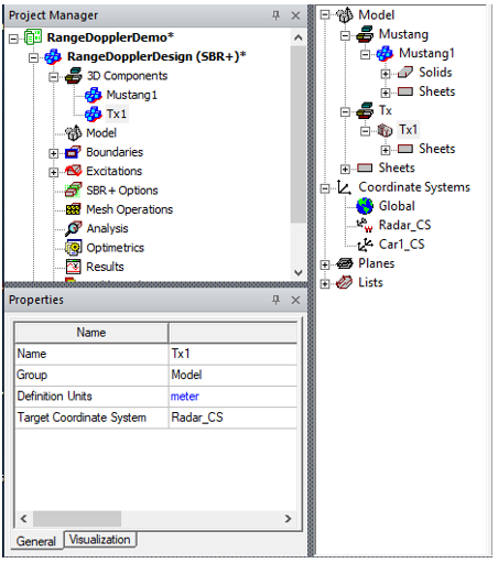 Project Manager panel displaying project tree. History tree