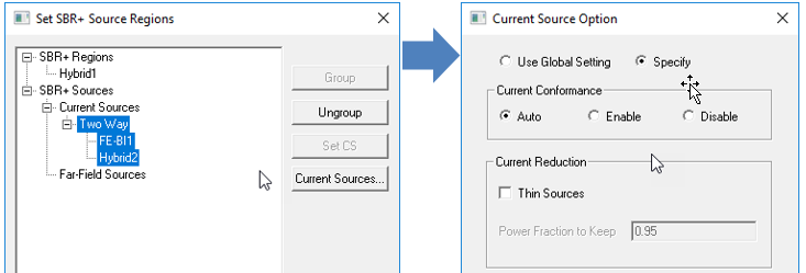 Set Current Source Option