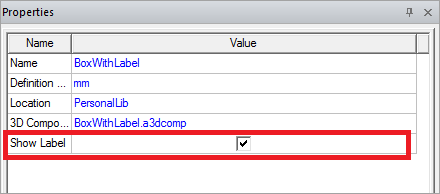 Show Label for 3D Component