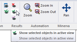 Show Selected Objects in Active View icon.