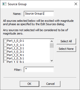 Source Group dialog.