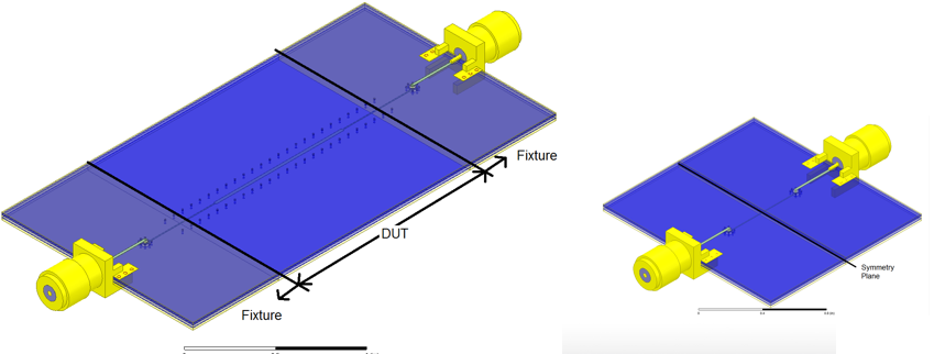Model of fixtures and device under testing.
