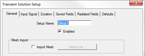 Transient Solution Setup, General tab.