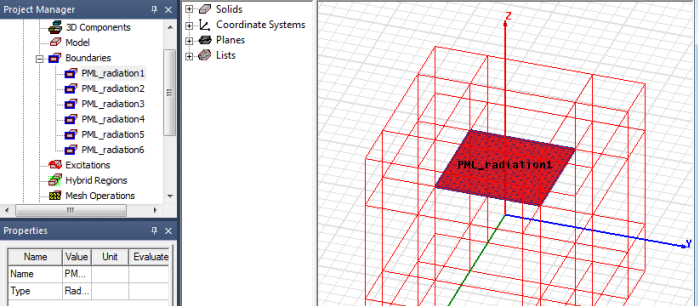 Project manager panel.