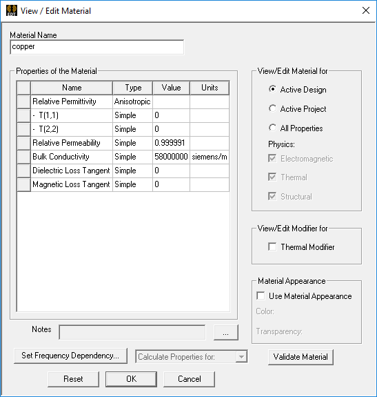 Anisotropic Material - 2D Extractor