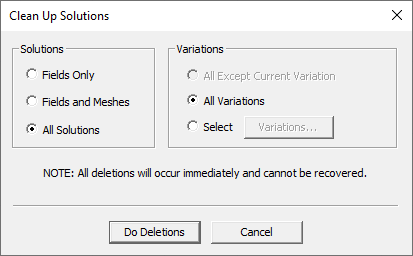 Clean Up Solutions Window