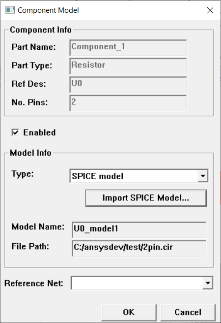 Component Model Window