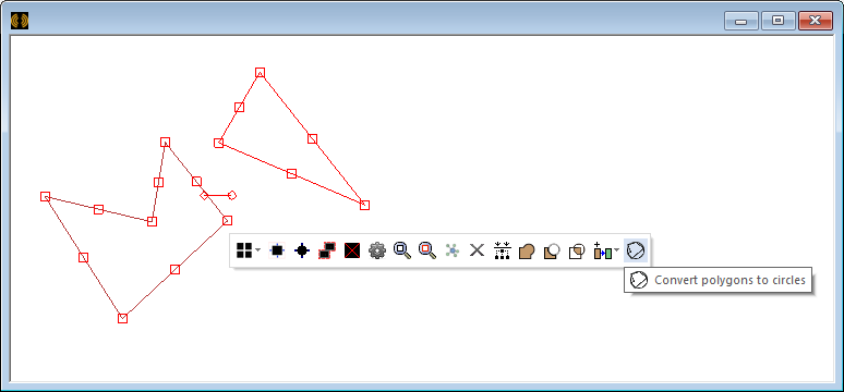Right-click and Select Convert Polygons to Circles
