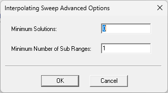 Interpolating Sweep Adanced Options Window