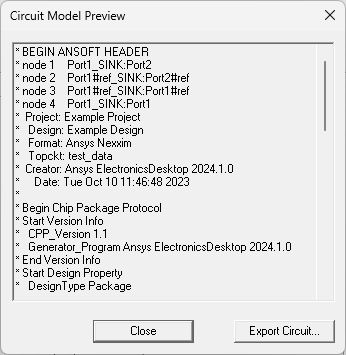 Circuit Model Preview Window