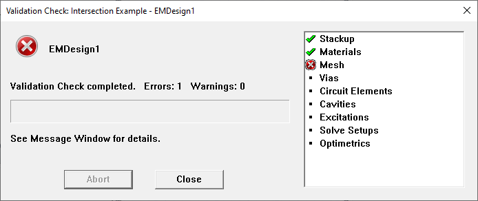 Validation Check Window