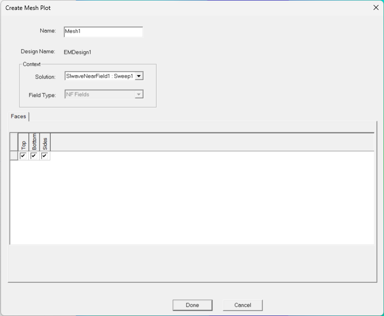 Create Mesh Plot Window