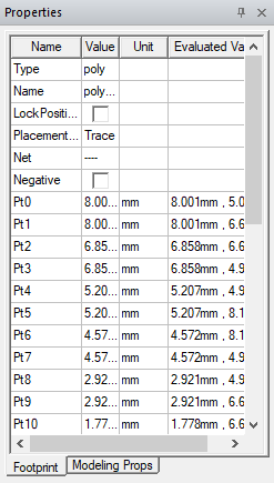Properties Window > Type: "Poly"