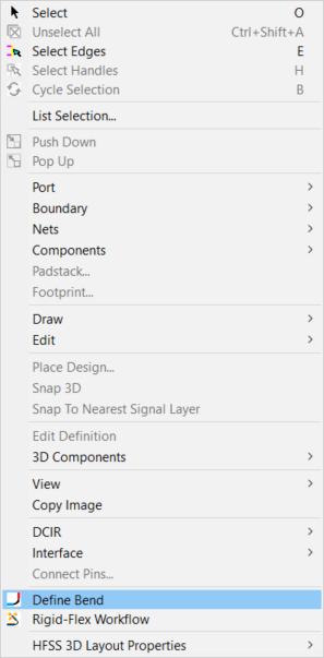 Right-Click > Define Bend