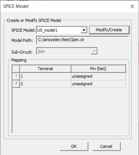 SPICE Model Window