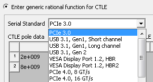 Enter Generic Rational Function For CTLE Group Box