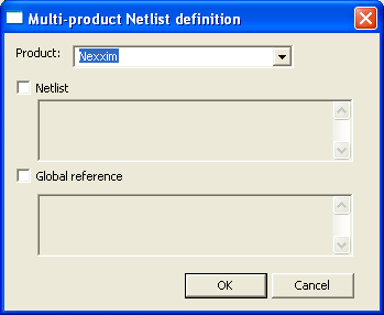 Multi-Product Netlist Definition window.