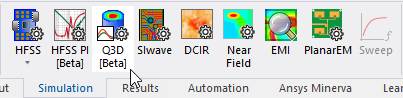 Simulation Tab > Q3D
