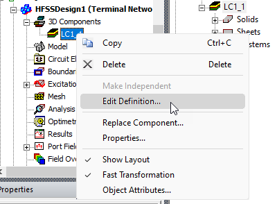Shortcut menu, Edit Layout option highlighted.