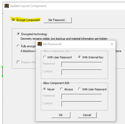 Set Passwords dialog.