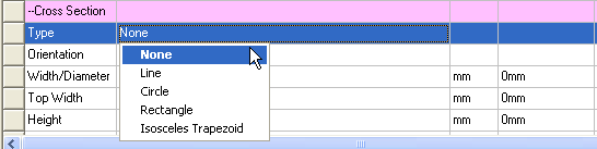 Type drop-down menu. None highlighted.