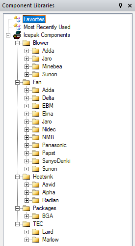 Component Libraries windowl.