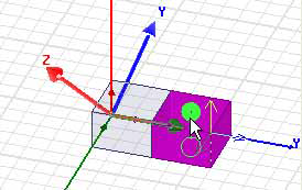 Model showing circles at valid selection points.
