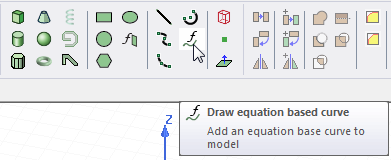 Draw Equation Based Curve option highlighted in Draw Ribbon.