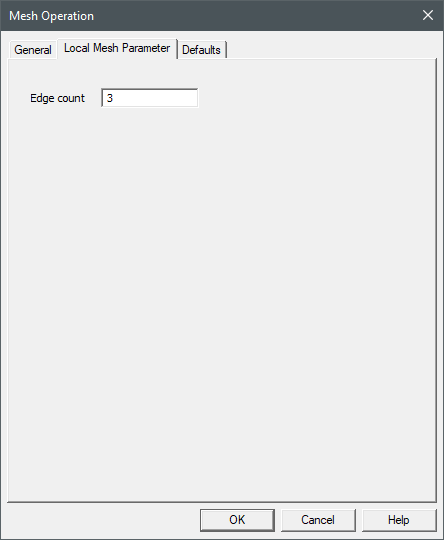 Icepak Mesh Operation dialog box Local Mesh Parameter tab for an object edge.
