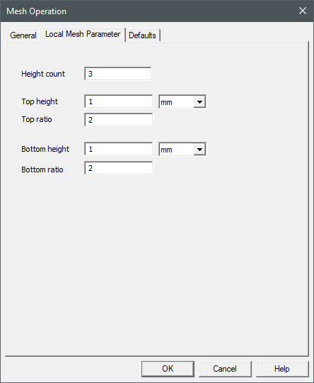 Icepak Mesh Operation dialog box Local Mesh Parameter tab for a 3D polygon object.